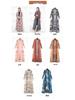 Pleated Printed Long Trench Coat for Women - 2025 Spring Lapel Loose Fit Plus Size Long Sleeve Robe