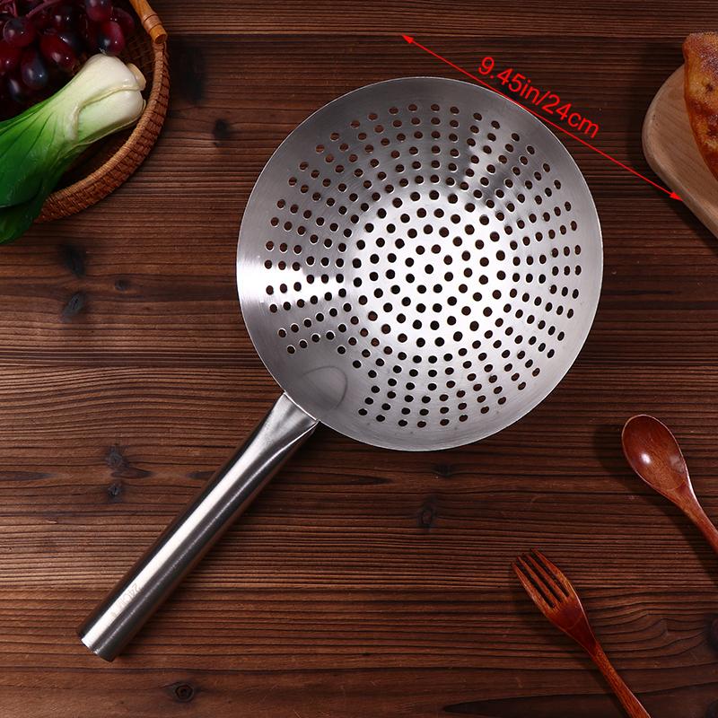 Thickened 304 Stainless Steel Noodles Spoon Colander With Long Handle Oil Skimmer Food Strainer Sieve Skimmer Scoop Kitchen Tool