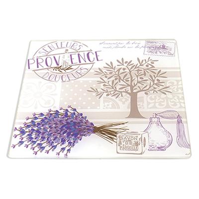 [A2456] - Sklenená podložka pod horúci riad 'Provence' levanduľová - 20x20 cm
