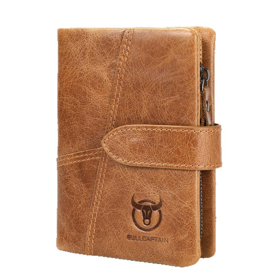 Men'S Leather Wallet Short Vertical Multifunctional Separable With Change Clip Business Casual Coin Bag