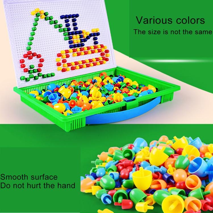 296 In 1 / Set Early Childhood Educational Creative DIY Desktop Mushroom Nail Puzzle Game Toy
