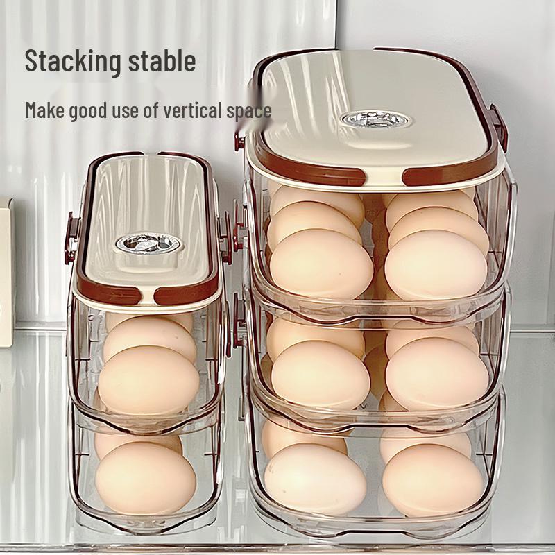 Multi-Layer Slanted Rolling Egg Storage Rack for Refrigerator Door