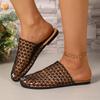 Women Sandals Round Headed Fish Mesh Hollow Ballet Shoes for Summer New Fashionable Flat Bottomed Slides Women Slippers