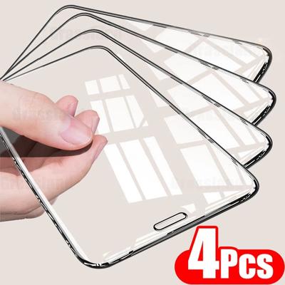 4 шт. полное покрытие закаленное стекло для iPhone 15 14 13 11 12 Pro Max Защитная пленка для экрана для Samsung A05 A05S A15 A25 A14 A24 A34 A54 защитная стеклянная пленка