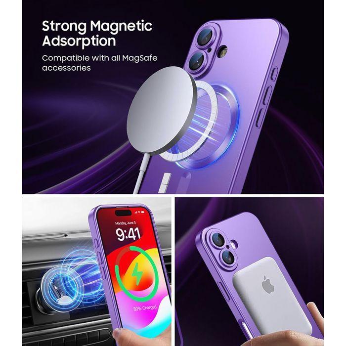 Coque de Protection - E.F.Connection - iPhone 17 Pro Max - avec Cercle Magnétique Violet - 2 Vitres
