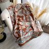 Classic ethnic style popular cashew print hanging beard fringed long scarf women's national style embroidered scarf out elegant shawl