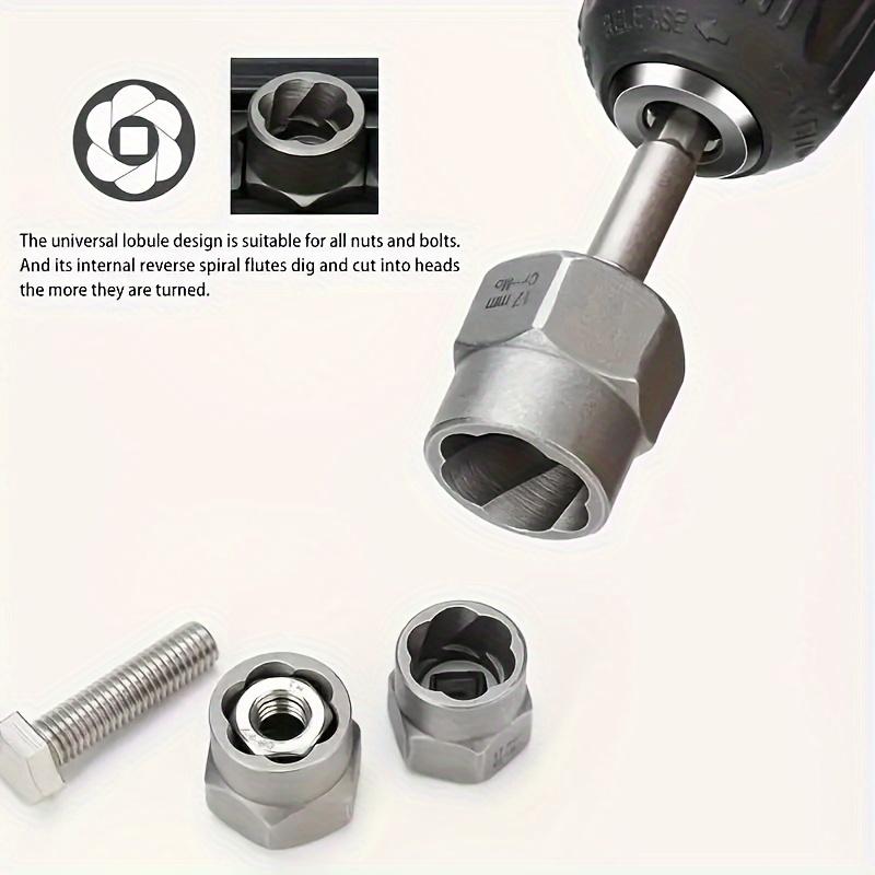 14pcs Impact Socket Set Nut And Bolt Extractor & Remover Chrome Molybdenum Steel Extractors with Storage Box for Automotive