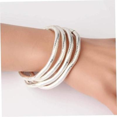 Neue Legierung Biegsame Schlange Goldfarbe Verdrehbar Flexibles Choker Punk Silberfarbe Armband Schmuckzubehör