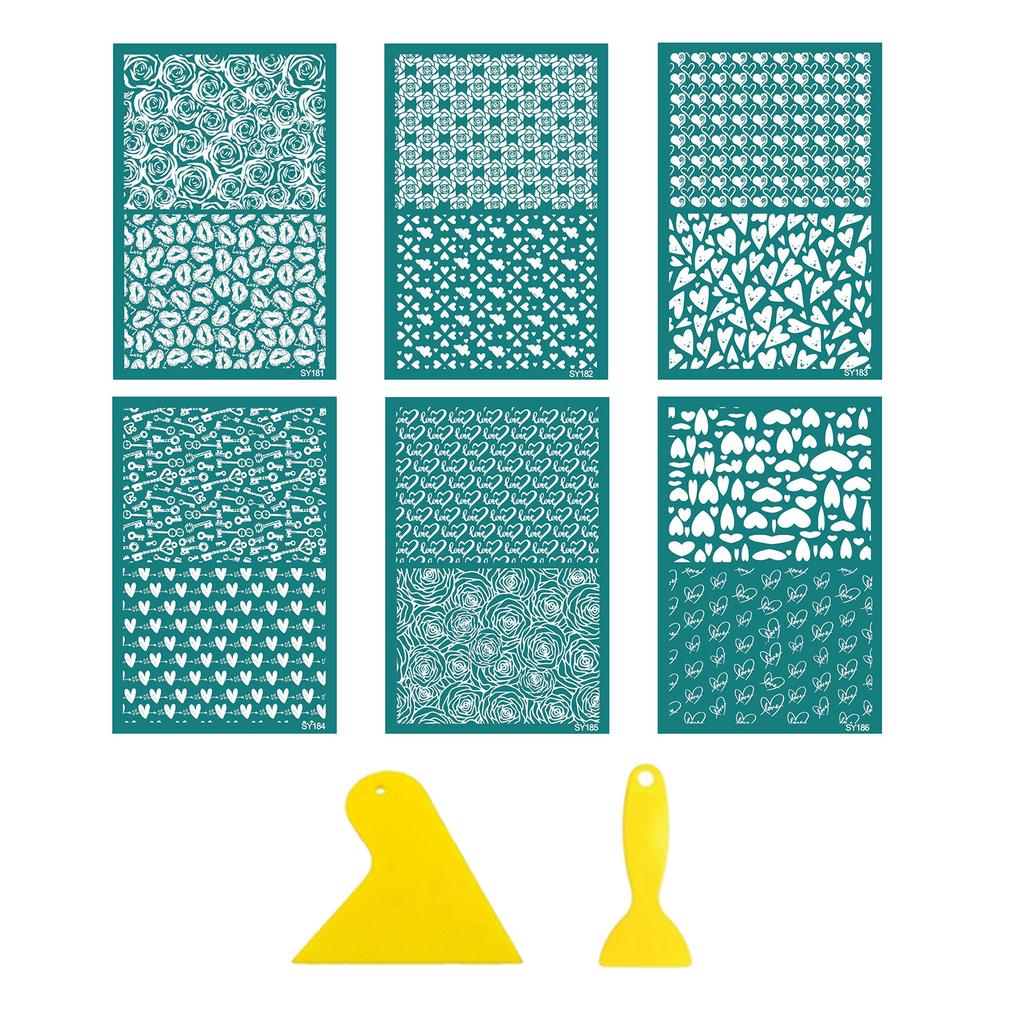 Wiederverwendbare Siebdruckschablonen Valentinstag Siebdruckschablonen Ohrring Transfers Schablonen für Bastelarbeiten