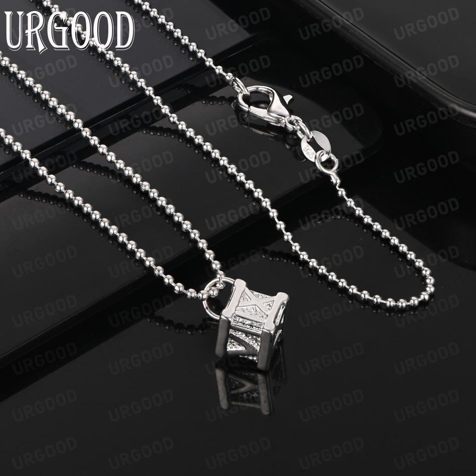 925 Sterling Silver Minimalist Cube Pendant Necklace - Stylish Evening Jewelry