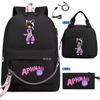 Zaino Aphmau Casual Maschile e Femminile Zaino Scolastico Zaino Ricarica Usb Isolamento Borsa Pranzo Astuccio Set da Tre Pezzi