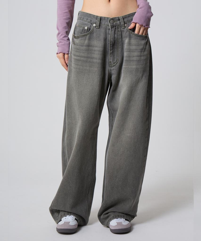UNKNOWN PLANET Daily Wide Pigment Pants Khaki