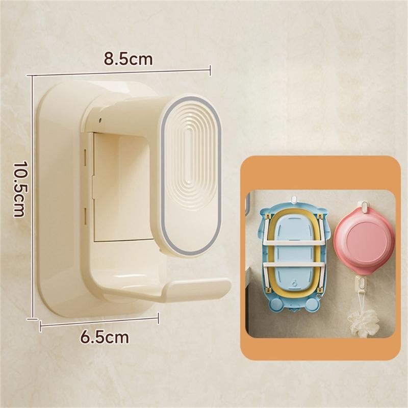 Adjustable Tension Shower Hook Space Efficient ABS Bathroom Storage Solution Telescopic Wall Mounted Storage Rack