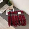 Christmas atmosphere New red plaid scarf Women's winter versatile thickened senior sense Students keep warm