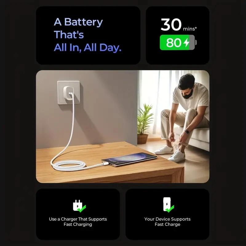 PD60W Fast Charging IPhone 15 Data Cable Type-c Braided Cable Suitable for Samsung IPhone 15 Series Charging Cables