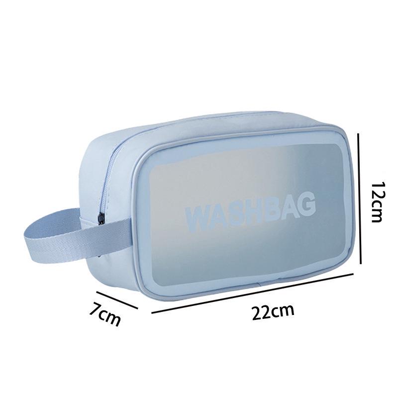 Large Portable Transparent PVC Toiletry Bag - Frosted, High Capacity Travel Storage