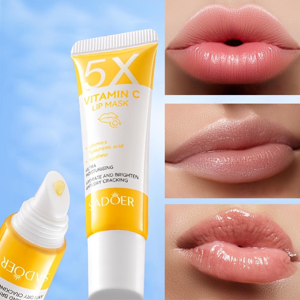 5X Vitamin C Lip Mask - Pink Tender Moisturizing Lip Balm, Hydrating and Brightening Lip for Dry Cracking Lips, Nourishing Lip Care|Vitamin C Lip Mask