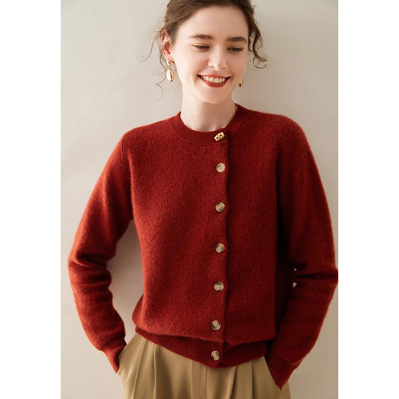 Women's Cashmere Sweater Cardigan - Warm, Stylish, Loose-Fit for Autumn Winter