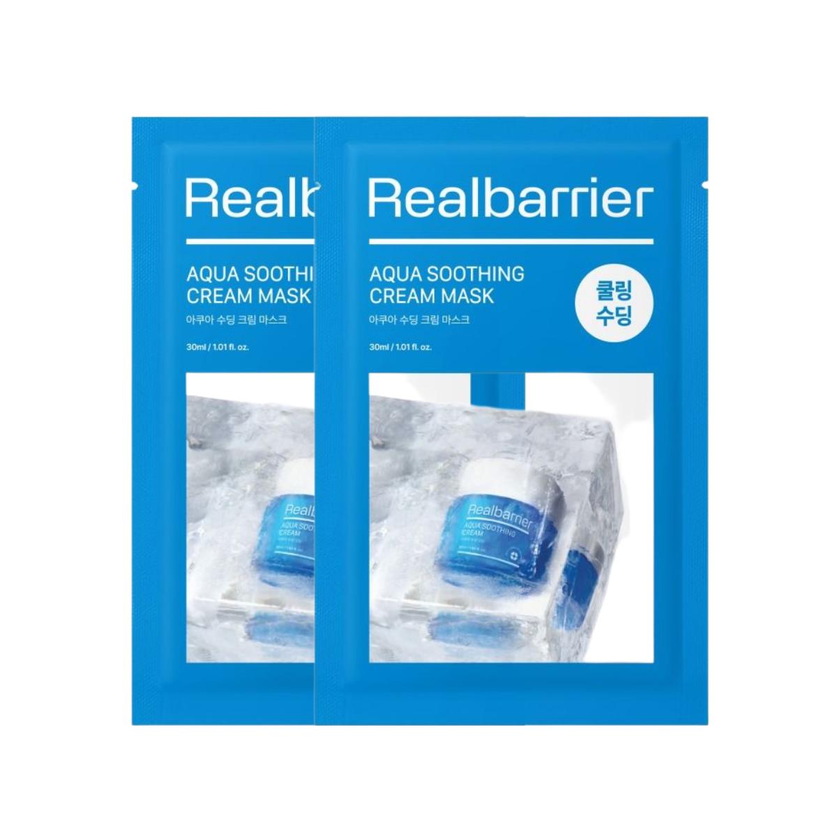 

Real Barrier Aqua Soothing Cream Mask Deep Hydration & Cooling Sheet Mask Double Pack (10 Sheets x 2ea)