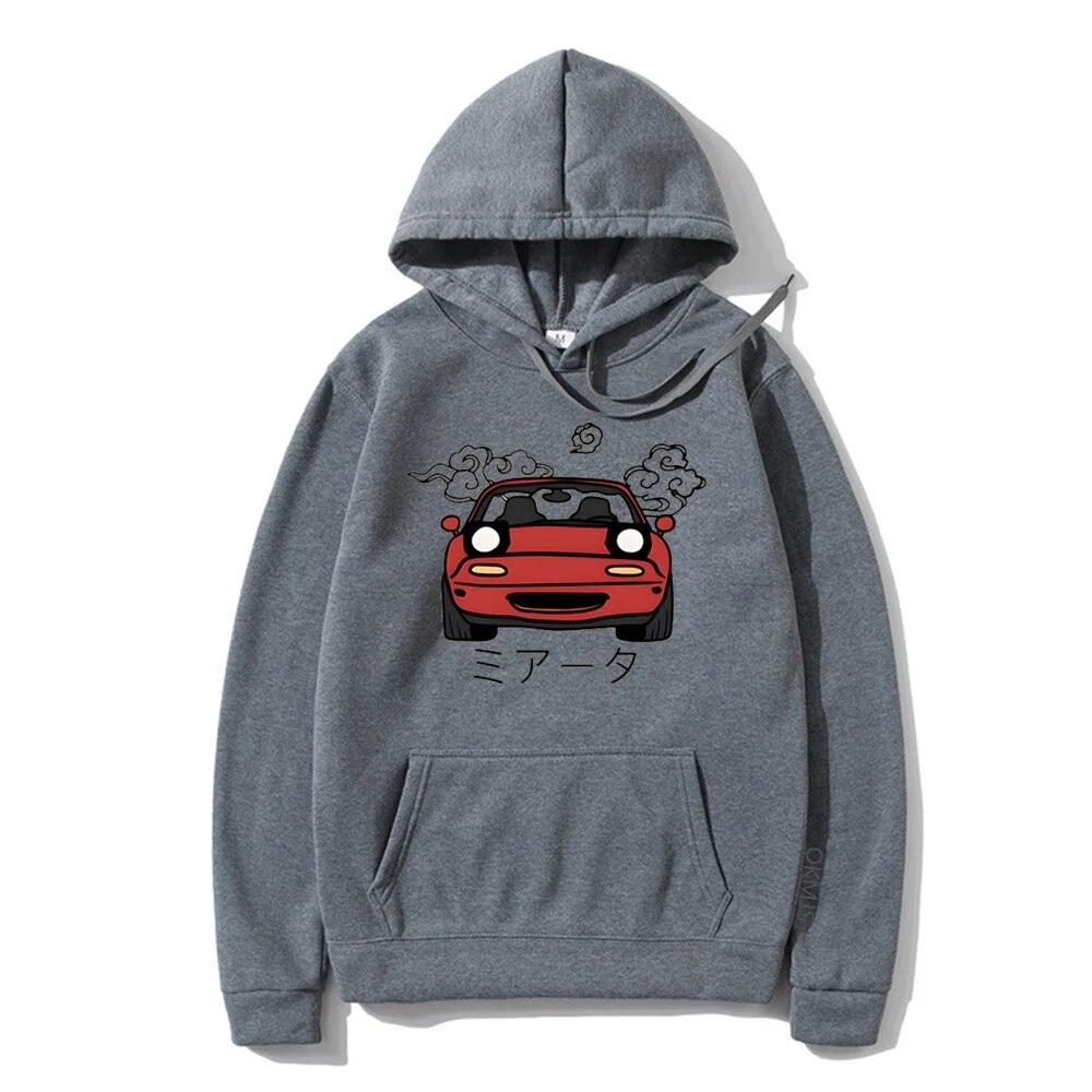 Anime Initial D Hoodie JDM Japanese Automotive Miata MX5 Printed Hoody Women Crewneck Sweatshirts Unisex Pullover Tops Unisex Clothing