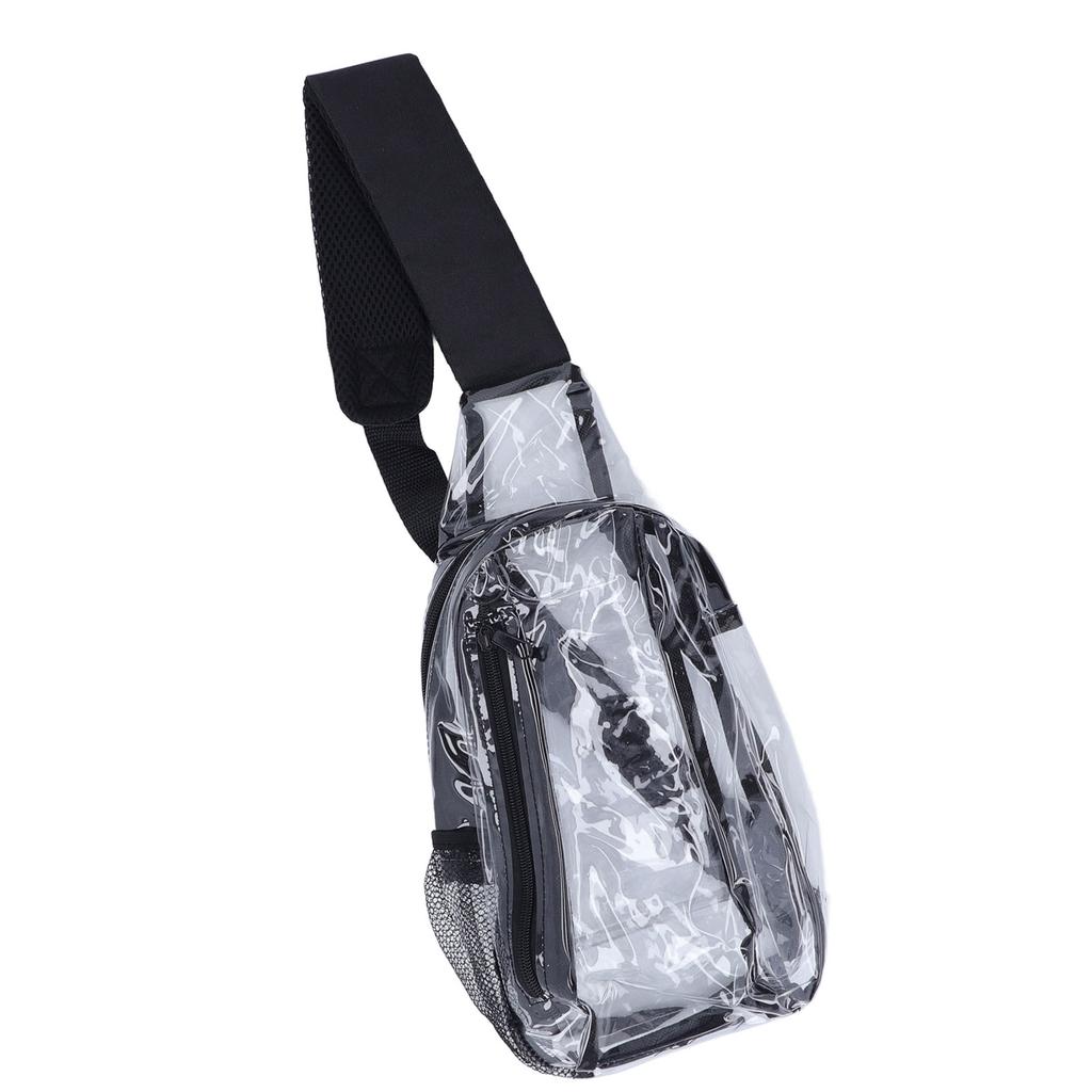 Clear Sling Bag Stadium Approved Small PVC Casual Waterproof Transparent Chest Bag for Hiking Stadium Or Concerts