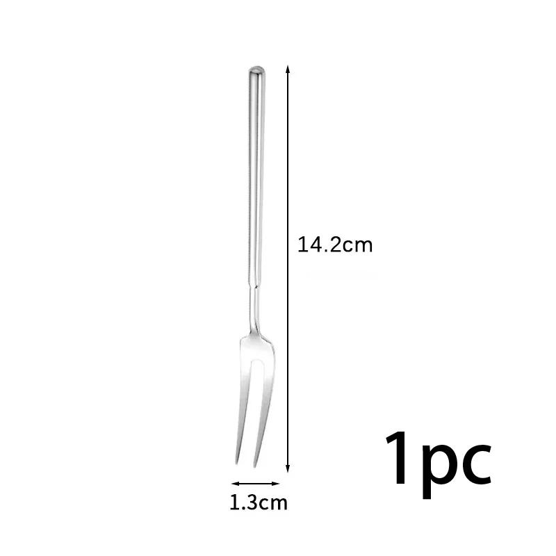 304 Stainless Steel Fruit Fork Cake Dessert Fruit Picks Mooncake Pick for Parties and Events Party Kitchen Tableware