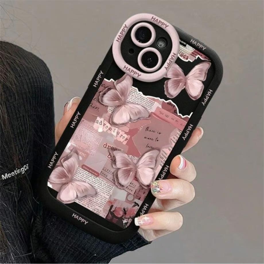 

Pink Butterfly Pattern Phone Case for Samsung Galaxy A55 A35 A25 A15 5G A24 A23 A32 A52 A15 A14 A05 4G Soft Cover A55 5G A35
