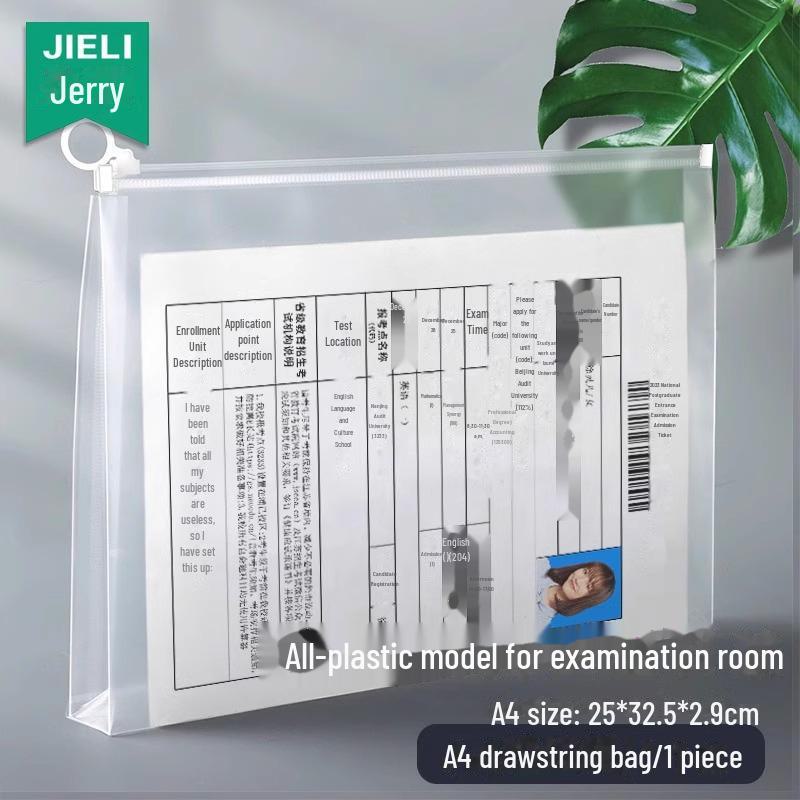 Transparent Frosted PVC Waterproof Document Bag with Zipper - A4/A5/A6