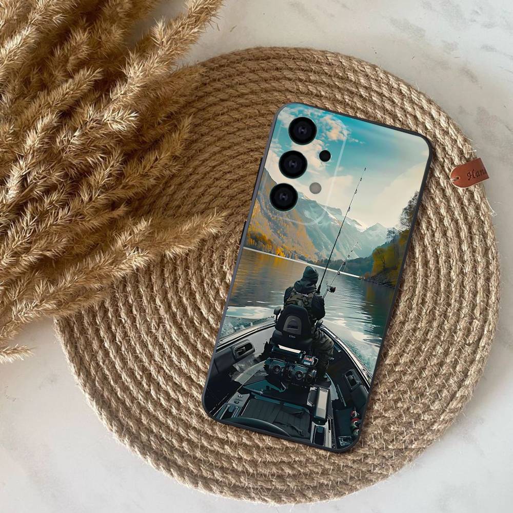 Carp Fish Fishing rod coque Phone Case For Samsung S25,S24,S21,S22,S23,S30,Ultra,S20,Plus,Fe,Lite,Note,10,9,5G Black Cover