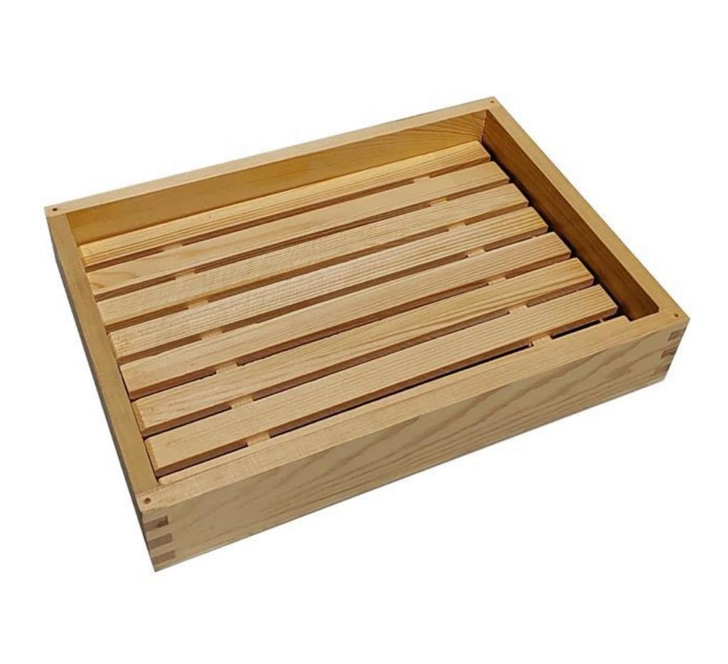 UchouteN Style Wooden Deli Tray with Natural for Deep Fried and Japanese Display Plate Drainer, Wood, Food, Tempura, Sashimi, Serving, Tableware,