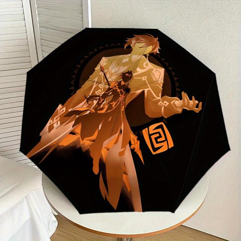 1pc Golden Warrior Print Umbrella , Multi-functional Umbrellafor Men & Women, Valentine s Day Gift0817107