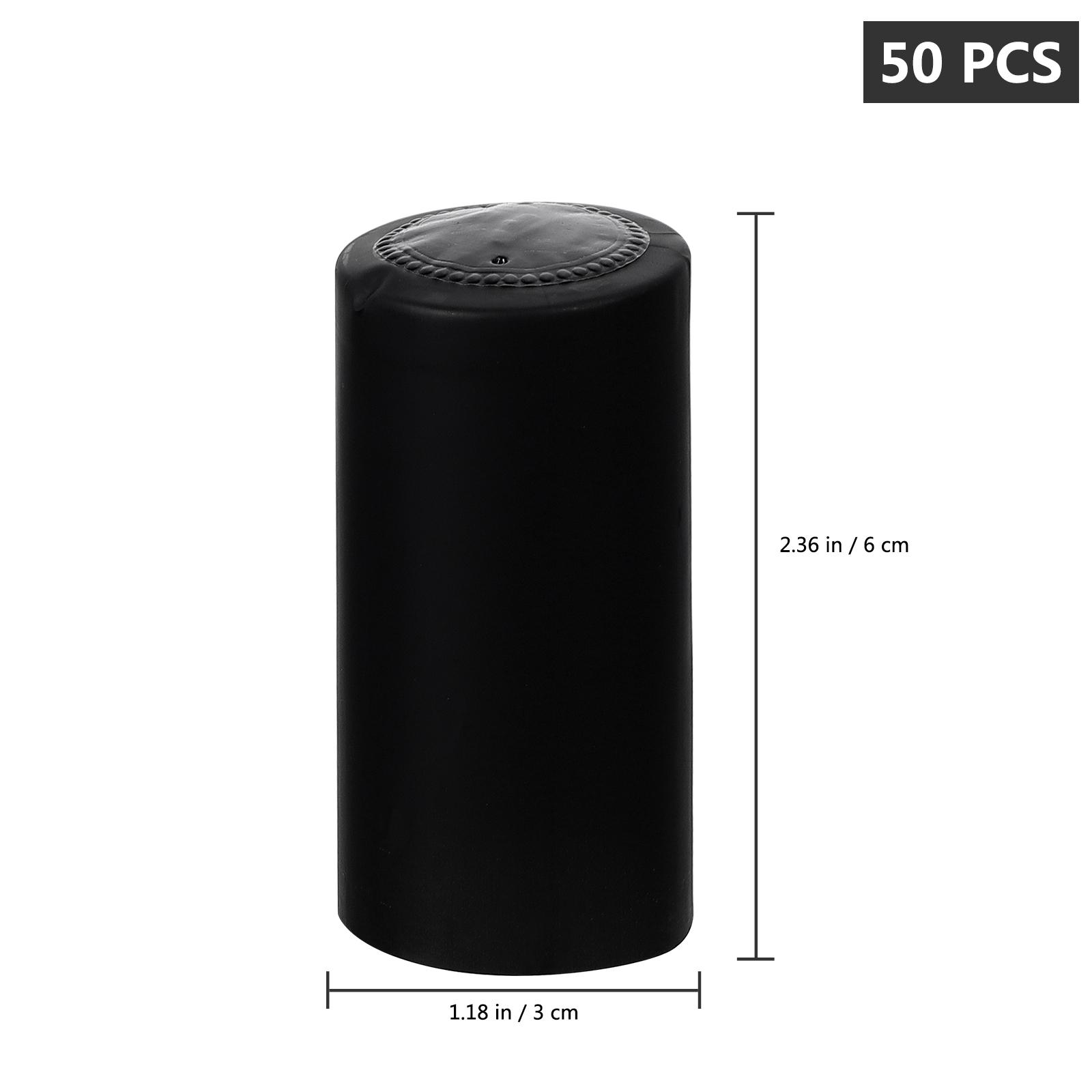 50Pcs Wine Bottle Heat Shrink Capsules Professional Wine Heating Shrinkable Caps Shrinking Beer Wrapping Bottle Shrink Caps чёрный