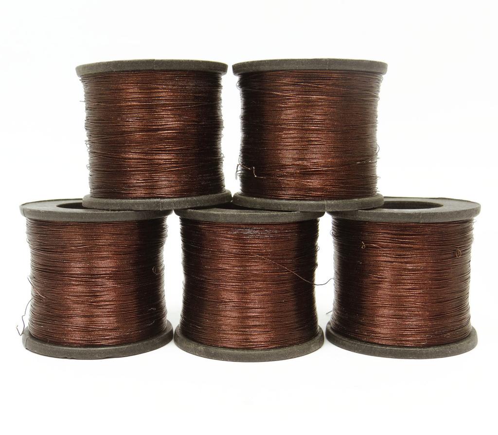 Lot Of 5 Pieces Polyamide Brown Spool Quilting Machine Stitching Metallic
