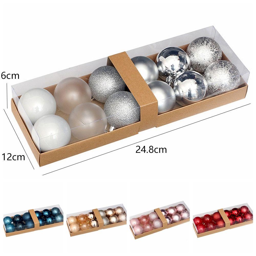 12pcs Plastic Electroplated Christmas Hanging Balls 6CM Merry Christmas Tree Decor  Party Favors
