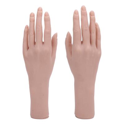 1pair Silicone Female Hand Model Flexible Reusable Bendable Display Hand Model for Nail Art