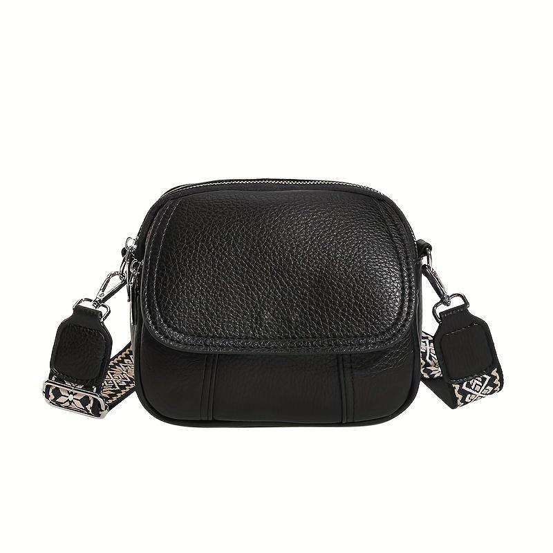 Chic Women’S Crossbody Bag - Solid Color Durable PU Magnetic Closure Comfort Strap Small & Stylish Purse With Zipper