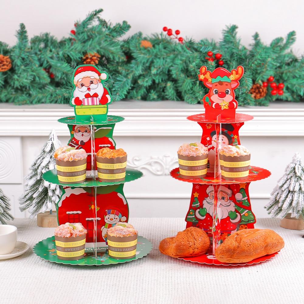 New Hand-Folded Cake Stand 3D Paper Three-Tier Snack Rack Party Supplies Halloween