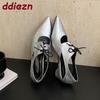 Fashion 2025 New Fashion Shallow Women Low Heel Shoes Luxury Female Pointed Toe Footwear Butterfly-Knot Ladies Heeled Shoes Pumps