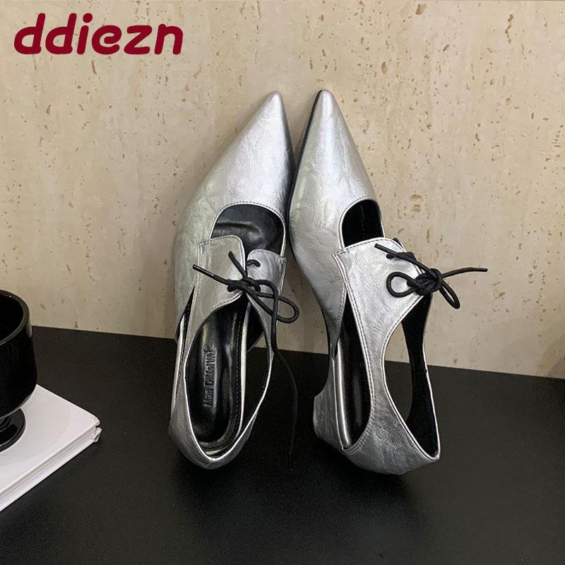 Fashion 2025 New Fashion Shallow Women Low Heel Shoes Luxury Female Pointed Toe Footwear Butterfly-Knot Ladies Heeled Shoes Pumps