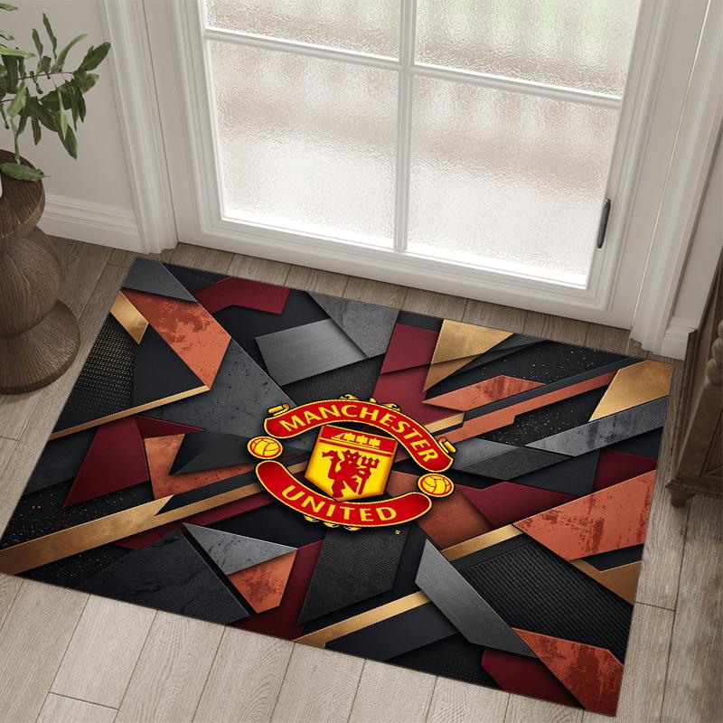 Manchester United Design Crystal Velvet Carpet Cozy Non?Slip Printed Rug For Bedroom Living Room Entrance