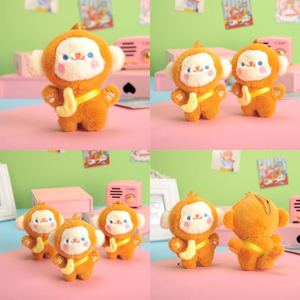Cute Plush Monkey Keychain Creative Cartoon Animal Bag Charm Gift For Girls