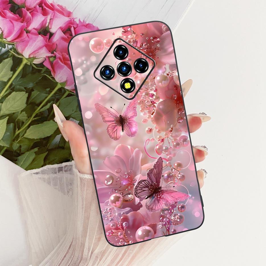 For Infinix Zero 8 Case X687 Stylish Flowers Butterfly Painted Cover Soft Slim Phone Case For Infinix Zero 8i Zero8 i X687B Bags
