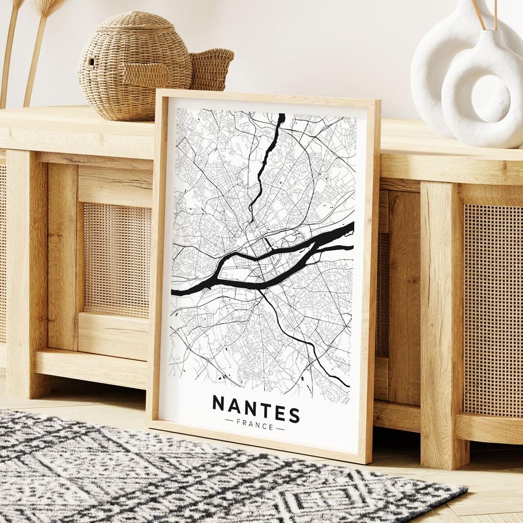 Plakat Nantes plan miasta