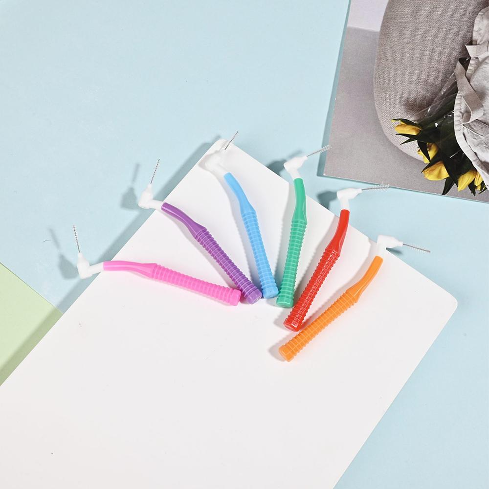 Interchangeable Interdental Brush Cleaning Between Teeth Oral Care Replaceable Orthodontic Toothpicks L Shape Tooth Floss