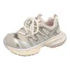Transparent Korean version of platform dad shoes women's 2025 summer new hollow breathable casual versatile shoes heightening sports shoes