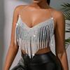 New Summer Fashion and Sexy Deep V Tassel Camisole Short Top