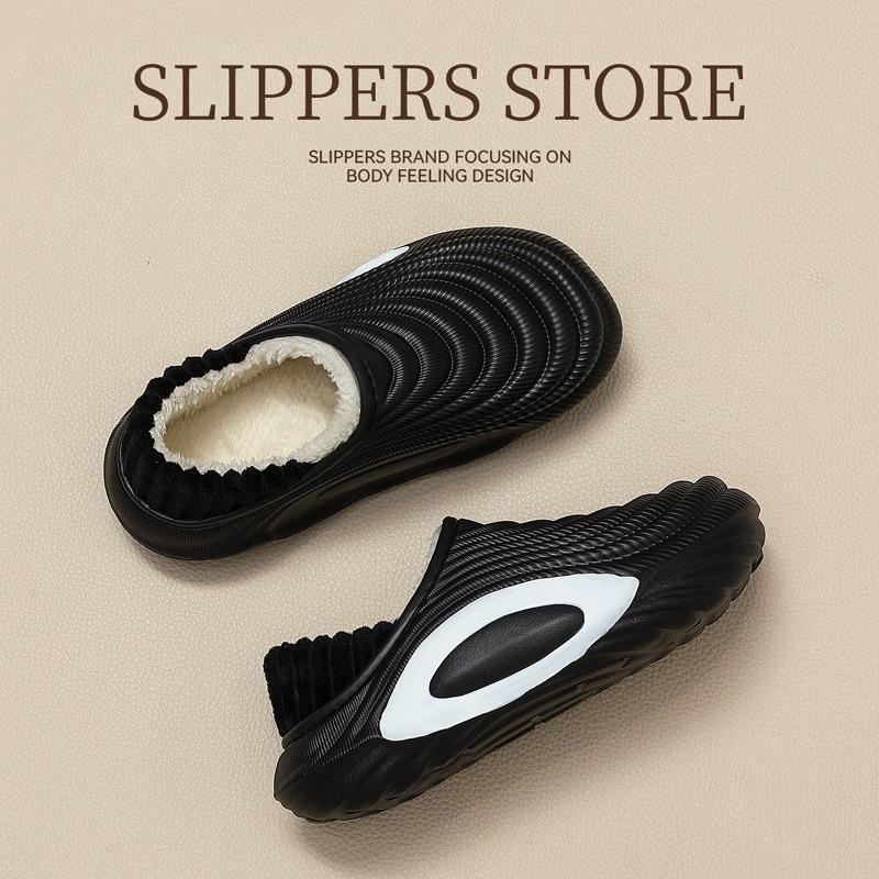 Waterproof Cotton Slippers Winter Indoor Home Household Plush Warm Eva Soft Soles Winter Cotton Shoes Winter