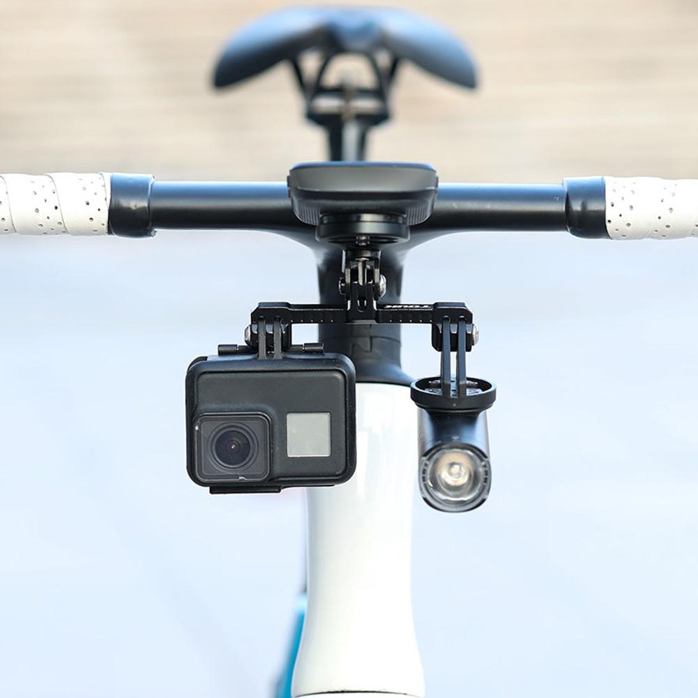 Extended Out Front Bike Mount Dual Twin Mount Bracket Aluminum Alloy Bike Computer Mount Stand for Action Camera Bicycle Light China Mainland