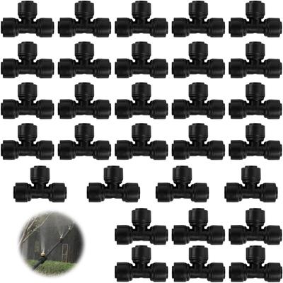 30PCS Irrigation Tubing Fittings Kit 1/4 Inch Locked Barbed Connectors Drip Irrigation Kit for Garden Watering Hose Accesso2025