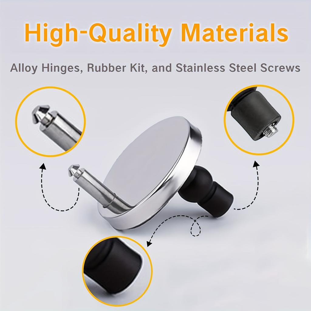 2pcs Universal Toilet Seat Bolts and Screws Replacement Quick Release Seat Hinge Fixings Parts, Suitable for 14mm-16mm Holes